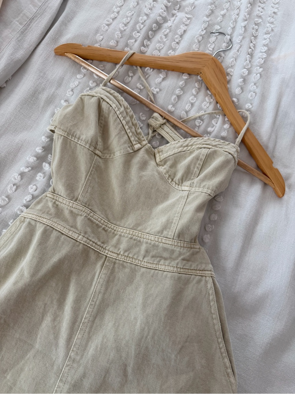 NWT Cream Denim Strappy Romper S - Picture 7 of 10